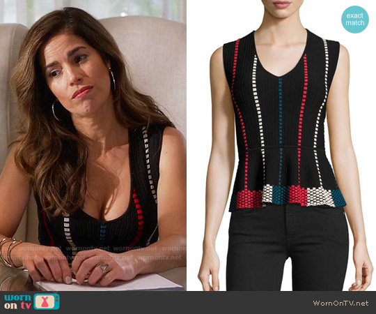 Bcbgmaxazria 'Laure' Geometric Knit Jacquard Top worn by Marisol Duarte (Ana Ortiz) on Devious Maids