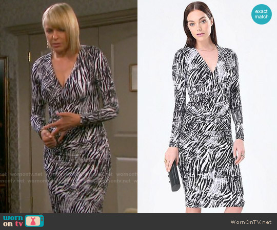 Bebe Print Surplice Midi Dress worn by Nicole Walker (Arianne Zucker) on Days of our Lives