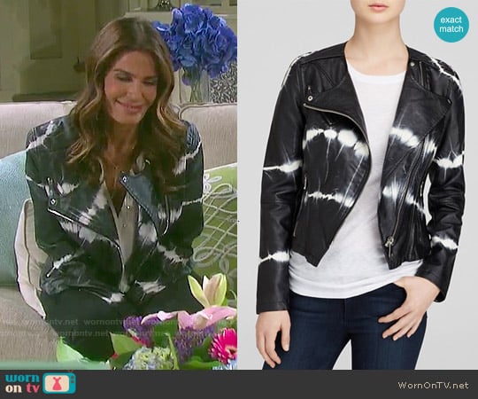 Blank NYC Tie-Dye Faux Leather Moto Jacket worn by Hope Williams (Kristian Alfonso) on Days of our Lives