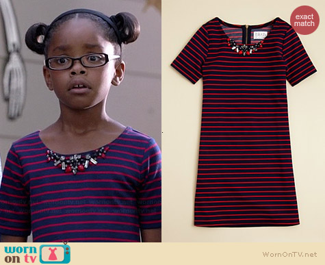 Blush by US Angels Jewel Neck Sheath Dress worn by Marsai Martin on Black-ish