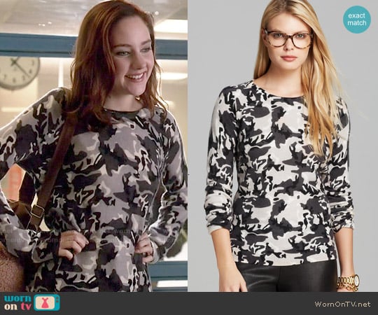 C by Bloomingdales Camo Print Cashmere Sweater worn by Brenna Carver (Haley Ramm) on Chasing Life