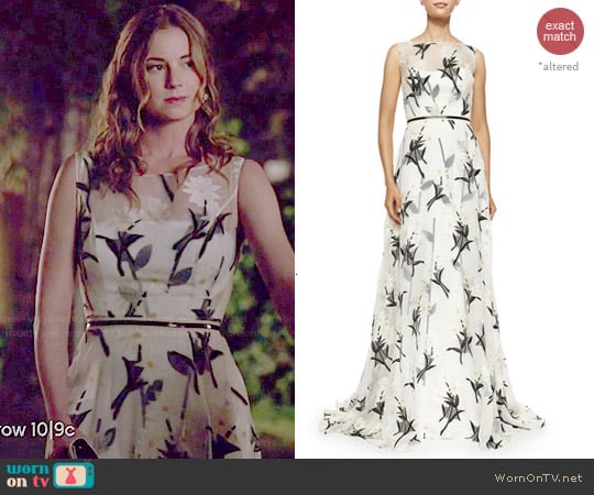 Carolina Herrera Daisy Floral Fil Coupe Gown worn by Emily Thorne / Amanda Clarke (Emily VanCamp) on Revenge