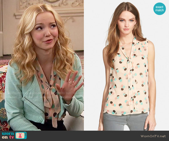 Chelsea28 Smocked Shoulder Top in Beige Flushed Layered Circles worn by Liv Rooney (Dove Cameron) on Liv and Maddie