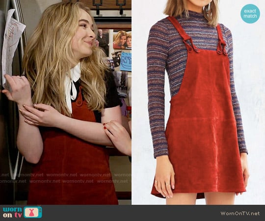 Cooperative Brandy Suede Overall Dress worn by Maya Hart (Sabrina Carpenter) on Girl Meets World