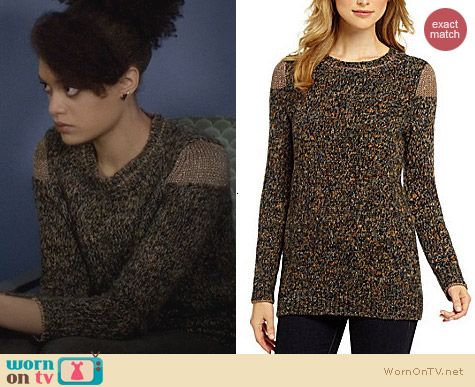 Cremieux Kari Marled Lurex Sweater worn by Britne Oldford on Ravenswood