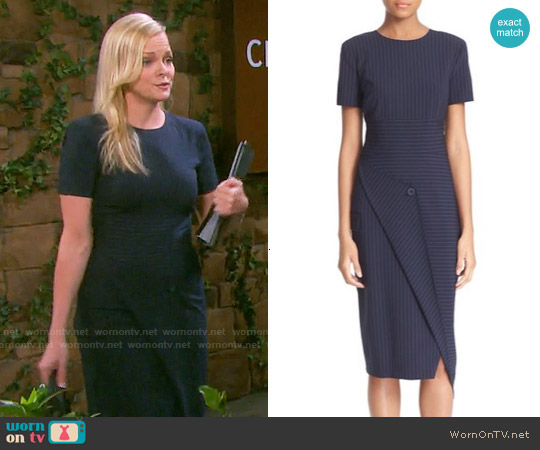 DKNY Pinstripe Asymmetrical Dress worn by Belle Brady (Martha Madison) on Days of our Lives