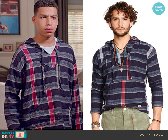 Ralph Lauren Denim & Supply Indigo Kilroy Hooded Popover worn by Andre Johnson Jr (Marcus Scribner) on Black-ish