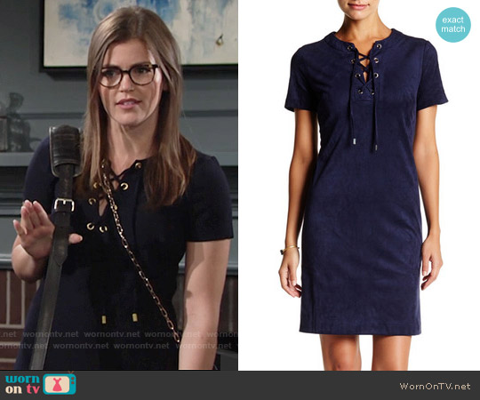 Eliza J Lace Up Shift Dress worn by Natalie Soderberg (Mara McCaffray) on The Young and the Restless