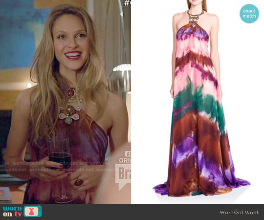 Emilio Pucci Silk Tie Dye-Print Maxi worn by Phoebe Wells (Beau Garrett) on Girlfriends Guide to Divorce