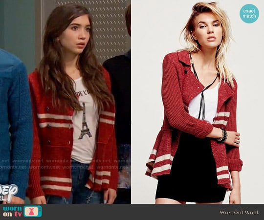 Free People Military Stripe Peplum Jacket worn by Riley Matthews (Rowan Blanchard) on Girl Meets World