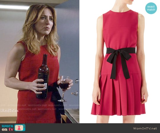 Gucci Pleated Wool and Silk-Blend Dress worn by Maura Isles (Sasha Alexander) on Rizzoli and Isles