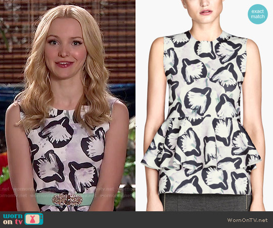 H&M Peplum Top in Nat.White/Patterned worn by Liv Rooney (Dove Cameron) on Liv and Maddie