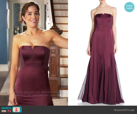 Halston Heritage Strapless Sheer-Inset Gown worn by Marisol Duarte (Ana Ortiz) on Devious Maids