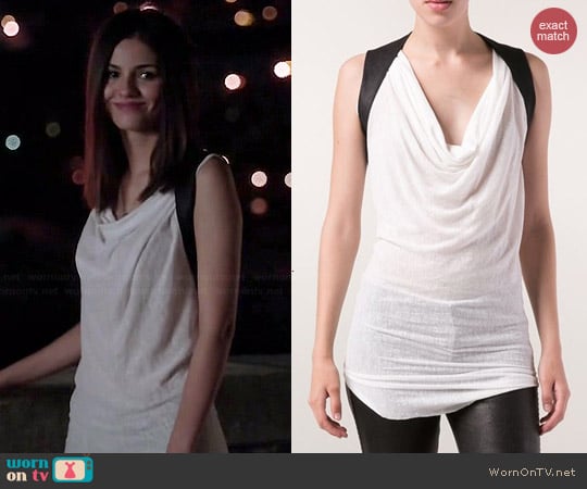 Isabel Benenato Leather Vest Tank worn by Victoria Justice on Eye Candy