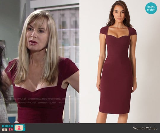 Janie Bryant for Black Halo Shasta Sheath worn by Ashley Abbott (Eileen Davidson) on The Young and the Restless