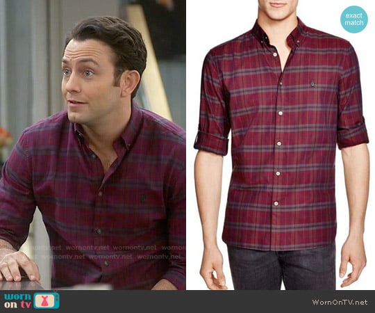 John Varvatos Plaid Slim Fit Button Down Shirt worn by Josh Kaminski (Jonathan Sadowski) on Young and Hungry