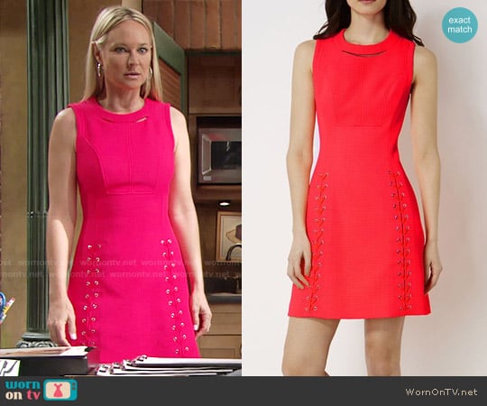 Karen Millen Lace Up Dress worn by Sharon Newman (Sharon Case) on The Young and the Restless