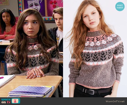 Kimchi Blue Up North Sweater in Cream worn by Riley Matthews (Rowan Blanchard) on Girl Meets World