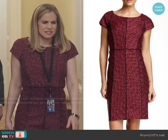 Laundry by Shelli Segal Seam Detail Dress in Hot Date Multi worn by Amy Brookheimer (Anna Chlumsky) on Veep