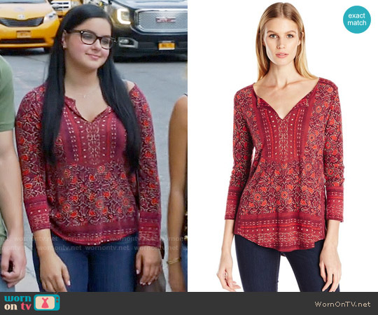 Lucky Brand Block Floral Top worn by Alex Dunphy (Ariel Winter) on Modern Family