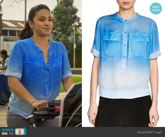 Maje Cocotte Ombré Shirt worn by Jane Villanueva (Gina Rodriguez) on Jane the Virgin