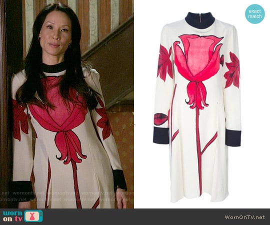 Marni Floral print crepe dress worn by Joan Watson (Lucy Liu) on Elementary