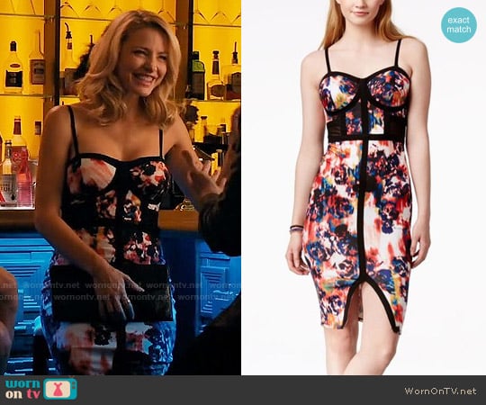 Material Girl Printed Illusion Bodycon Dress worn by Kate Davis (Tabrett Bethell) on Mistresses