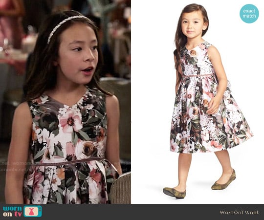 Pippa & Julie  Grey Floral Shantung Dress worn by Lily Tucker-Pritchett (Aubrey Anderson-Emmons) on Modern Family