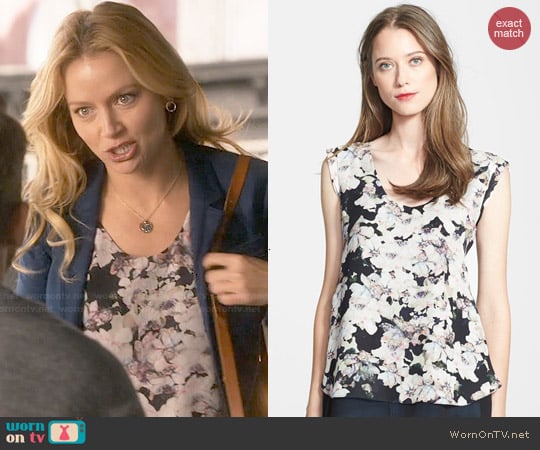 Rebecca Taylor 'Frosted Flower' Print Silk Top worn by Caryn Goldfarb (Becki Newton) on Weird Loners