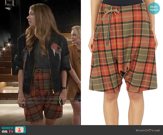 Regulation Yohji Yamamoto Plaid Sarouel Shorts worn by Liza Miller (Sutton Foster) on Younger