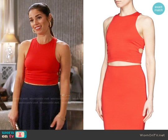 T By Alexander Bandeau Interior Ponte Knit Cropped Top worn by Marisol Duarte (Ana Ortiz) on Devious Maids