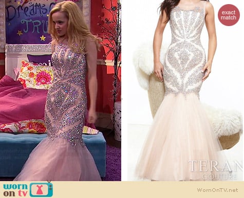 Terani Couture Art Deco Sequin Swirl Illusion Mermaid Dress worn by Dove Cameron on Liv & Maddie