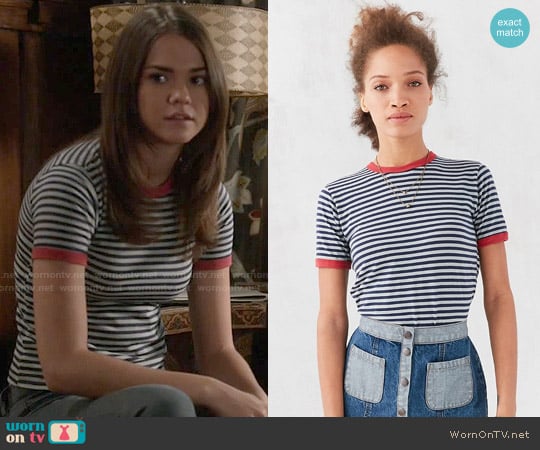 Truly Madly Deeply Jewel Stripe Ringer Tee worn by Callie Jacob (Maia Mitchell) on The Fosters