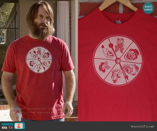 YQueTradingPostCom Clown Wheel Tshirt worn by Phil Miller (Will Forte) on Last Man On Earth