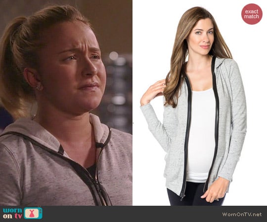 A Pea in the Pod Faux Leather Trim Maternity Hoodie worn by Hayden Panettiere on Nashville