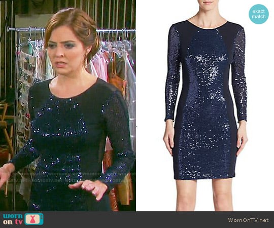 ABS Sequined Open Back Sheath Dress worn by Theresa Donovan (Jen Lilley) on Days of our Lives