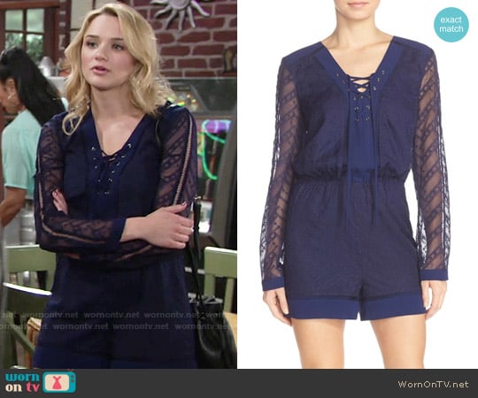 Adelyn Rae Embroidered Chiffon Romper worn by Summer Newman (Hunter King) on The Young and the Restless