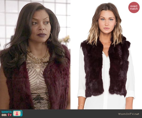 Adrienne Landau Textured Rabbit Fur Vest worn by Cookie Lyon (Taraji P. Henson) on Empire