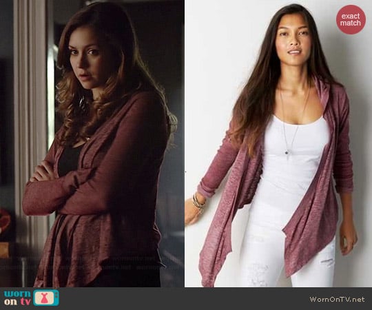 AEO Open Hooded Cardigan worn by Nina Dobrev on The Vampire Diaries