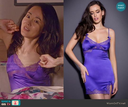 Agent Provocateur 'Luna' Short Slip in Purple worn by Karen Rhodes (Yunjin Kim) on Mistresses