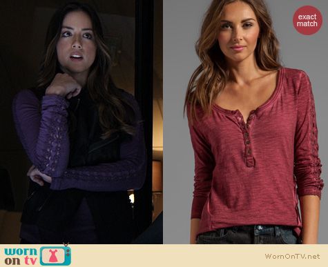 Agents of Shielf Fashion: Free People Shell Stitch Lace Henley worn by Chloe Bennet