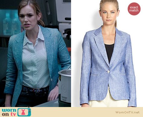 Agents of SHIELD Fashion: Joie Mehira Linen Chambray Blazer worn by Elizabeth Henstridge