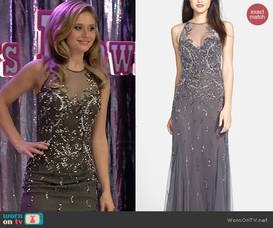 Aidan Mattox Embellished Mesh Gown worn by Rita Volk on Faking It