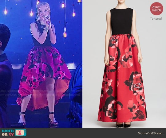 Aidan Mattox Sleeveless Floral Print Gown worn by Liv Rooney (Dove Cameron) on Liv and Maddie