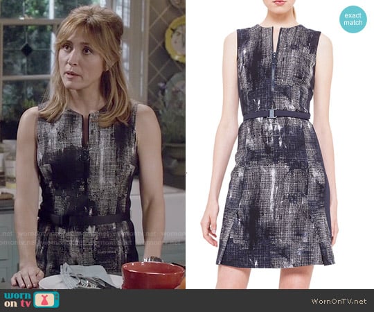 Akris Punto Jewel-Neck Pixel-Print Dress worn by Maura Isles (Sasha Alexander) on Rizzoli and Isles