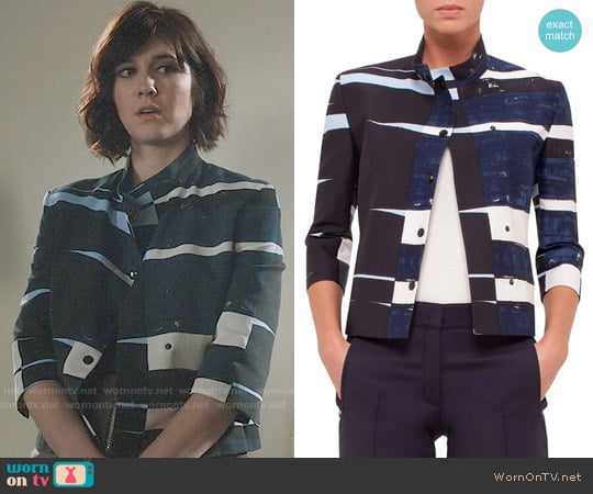 Akris Punto Print Cotton Jacket worn by Laurel Healy (Mary Elizabeth Winstead) on BrainDead