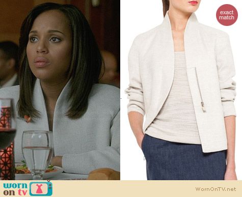 Akris Structured Linen Blend Jacket worn by Kerry Washington on Scandal