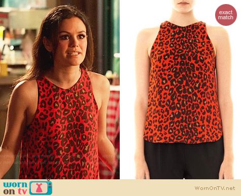 ALC Anise Top in Red Leopard worn by Rachel Bilson on Hart of Dixie