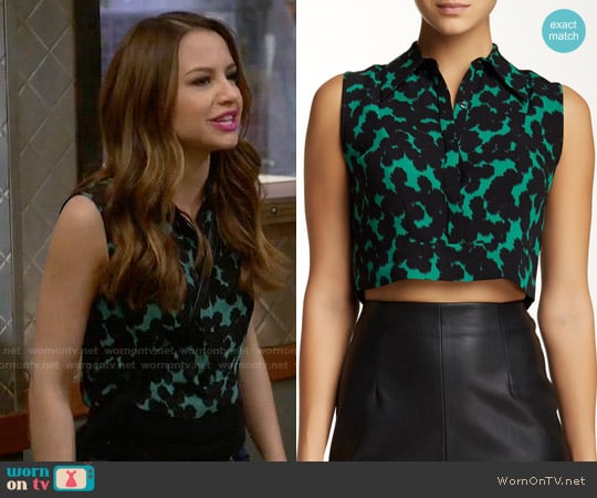 ALC Betti Top in Green worn by Sofia Rodriguez (Aimee Carrero) on Young and Hungry