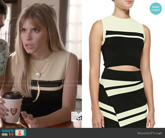 ALC Corey Stripe Knit Crop Top worn by Brooke Maddox (Carlson Young) on Scream